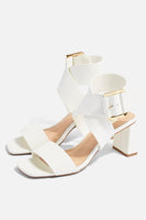 TOP SHOP - WHITE LEATHER SANDALS